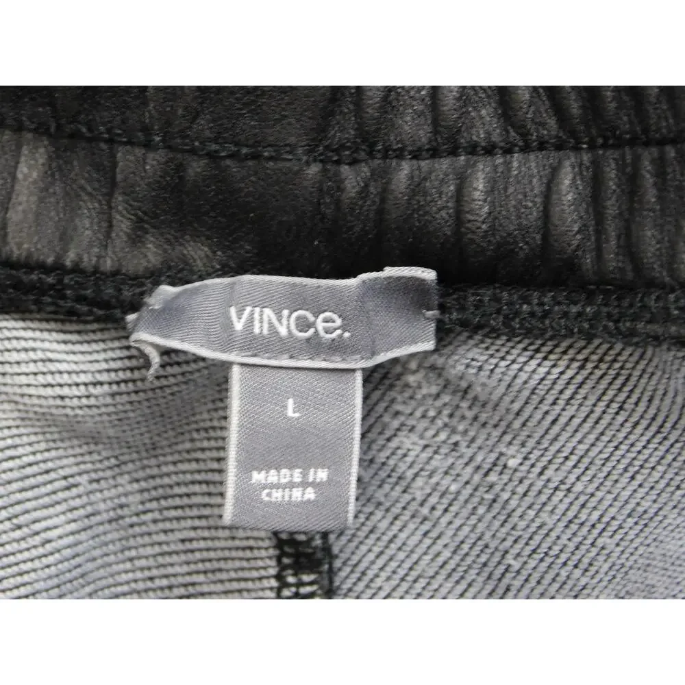 VINCE. Pants Mens L Black Jogger Elastic Waist Drawstring Pockets 32x28 Tapered